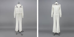 Vintage 70s Western Style Embroidered Rickey Jacket Pants Suit S
