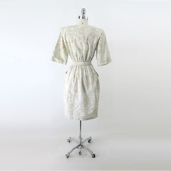 Vintage 80s Tropical Pastel Sheath Dress M