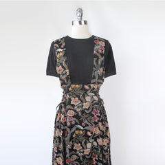 Vintage 90s Corset Side Floral Grunge Skirt L