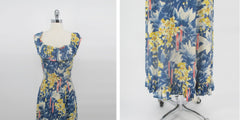 Vintage Early 50s Rayon Hawaiian Holo Muu Dress XS