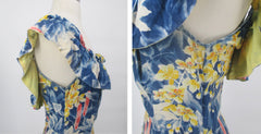 Vintage Early 50s Rayon Hawaiian Holo Muu Dress XS
