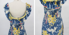 Vintage Early 50s Rayon Hawaiian Holo Muu Dress XS