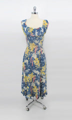 Vintage Early 50s Rayon Hawaiian Holo Muu Dress XS