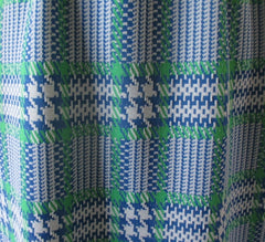 Vintage 70's MOD Green & Blue Plaid Maxi Dress M - Bombshell Bettys Vintage