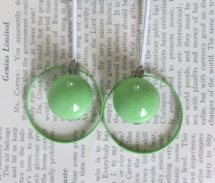 Vintage 80's Lime Green New Wave Glam Dangle Earrings - Bombshell Bettys Vintage