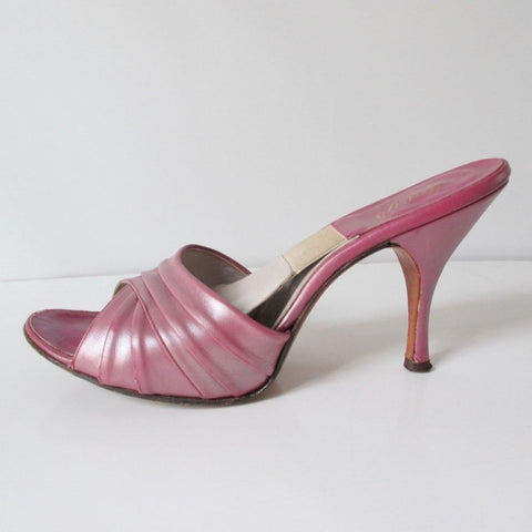 • Vintage 50's 60's Pearl Purple Springolator Heels Shoes 8 N