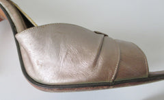 Vintage 60's 50's Pearl Copper Burnished Gold Springolator Heels Shoes & Original Box 8 M - Bombshell Bettys Vintage