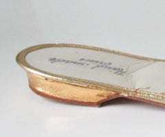 Vintage Greek Shimmering Gold Teal Pink Sandals Shoes Flats 6 - Bombshell Bettys Vintage