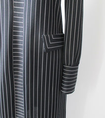 Vintage 60's Gothic Black White Pinstripe MOD Shift Tea Dress - Bombshell Bettys Vintage
