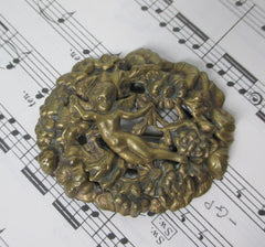Vintage 30's Brass Cherub / Angel Brooch Pin - Bombshell Bettys Vintage