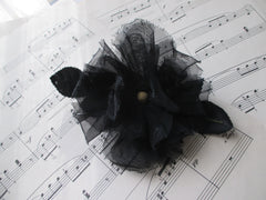 • Vintage 50's Black Organdy Strapless Petal Bust Party Dress - Bombshell Bettys Vintage
