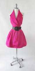 Vintage 80's Hot Pink Full Skirt Party Dress S - Bombshell Bettys Vintage