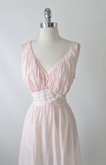 Vintage 50's Pink Full Skirt Night Gown Nighty Dress L - Bombshell Bettys Vintage