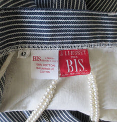 Vintage 80's Hickory Stripe J Lerbret  BIS  Denim Pencil Skirt - Bombshell Bettys Vintage