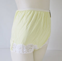 Vintage 50's Sunny Yellow White Lace Bloomer Panty 36 NWT - Bombshell Bettys Vintage