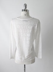 Vintage 80's Designer Inspired Zucca Logo Long Sleeve Top Shirt XL - Bombshell Bettys Vintage