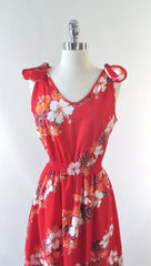 Vintage 80's Tie Top Hawaiian Sundress Dress M - Bombshell Bettys Vintage