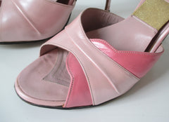 • Vintage 50's 60's Two Tone Pearl Pink Springolator Heels Shoes 7.5 W / 8 - Bombshell Bettys Vintage