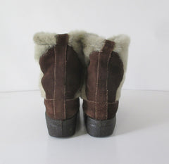 Vintage 60s Faux Fur & Suede Italian Snow Boots / Ski Apres 9 - Bombshell Bettys Vintage