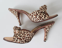 Vintage 50's 60's Leopard Springolator Heels Shoes 8 - Bombshell Bettys Vintage