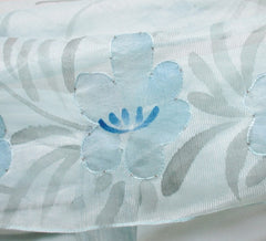 Vintage 70's Airy Blue Summer Dress & Beaded Flower Shawl L - Bombshell Bettys Vintage