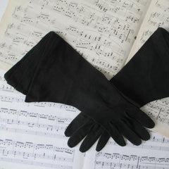 Vintage 40's Black Suede French Gauntlet Gloves - Bombshell Bettys Vintage