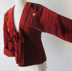 Vintage 70's Quilted Samuri Jacket / Kimono Coat M - Bombshell Bettys Vintage