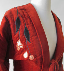 Vintage 70's Quilted Samuri Jacket / Kimono Coat M - Bombshell Bettys Vintage