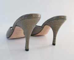 • Vintage Golden Bronze Snakeskin Springolators Heels Shoes 7 - Bombshell Bettys Vintage