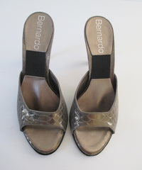 • Vintage Golden Bronze Snakeskin Springolators Heels Shoes 7 - Bombshell Bettys Vintage