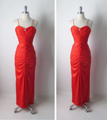 • Vintage 70's Red Fredericks Hollywood Bombshell Evening Party Dress Gown S - Bombshell Bettys Vintage