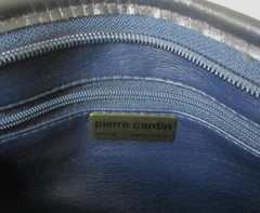 Vintage Pierre Cardin Navy Logo Boston Canvas Handbag Bag - Bombshell Bettys Vintage