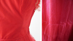 • Vintage 50's Red Strapless Full Skirt Party Dress Gown XS - Bombshell Bettys Vintage