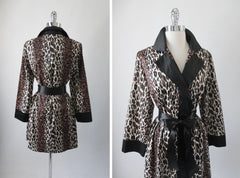 Vintage 60's Leopard Print Vanity Fair Bombshell Robe M - Bombshell Bettys Vintage