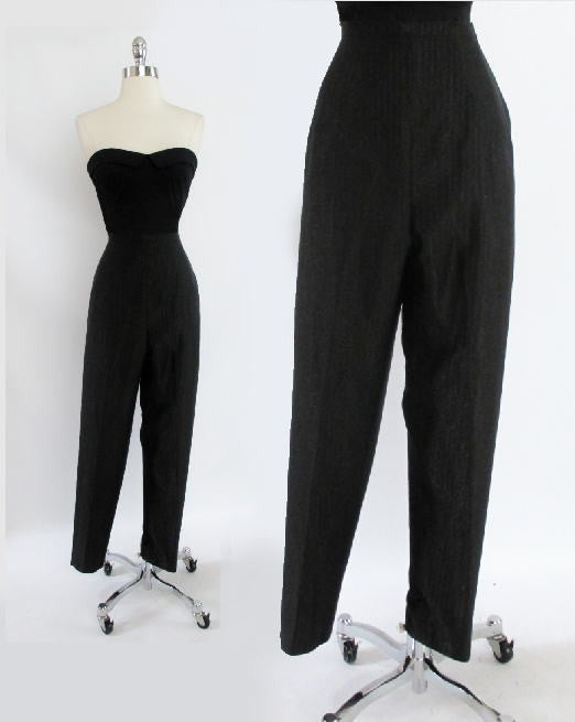 ankle-length '50s cigarette pants in black