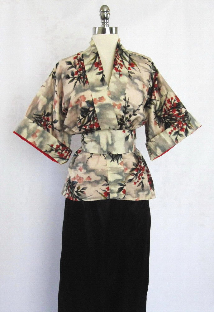 z Vintage 50's Hawaiian Kimono Top Jacket Blouse Jac Of Hawaii - Bombshell Bettys Vintage