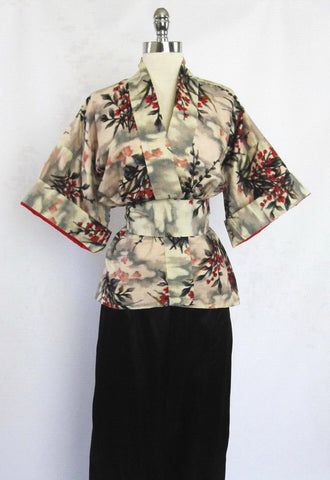 z Vintage 50's Hawaiian Kimono Top Jacket Blouse Jac Of Hawaii