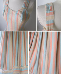 • Vintage 50's Pastel Circus Striped Sundress Dress S - Bombshell Bettys Vintage