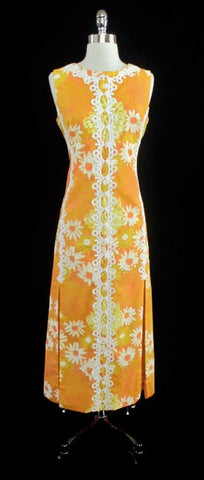 Vintage 60's Lilly Pulitzer The Lilly Floral Daisy Maxi Dress L