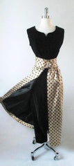 • Vintage 60's Gold Lame Black Checker Diamond Hostess Evening Skirt M - Bombshell Bettys Vintage