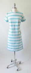 Vintage 60's Blue Stripe MOD Colorblock Shift Dress NWT M - Bombshell Bettys Vintage