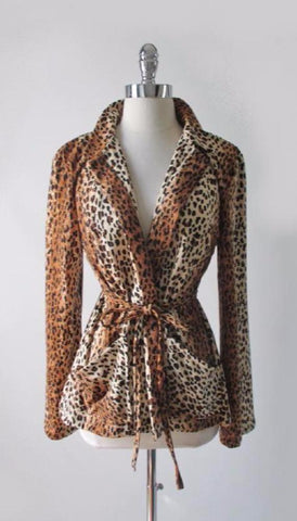 • Vintage 70's Soft Leopard Evening Jacket Blazer L
