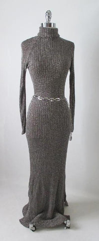 • Vintage 70's Shimmering Knit Sweater Dress Gown M