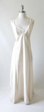 Vintage 70's Artisan Natural Halter Dress Maxi Gown M