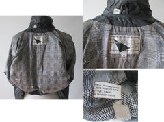 Vintage 80's Black Leather Jacket Cropped New Wave Origami Coat S - Bombshell Bettys Vintage