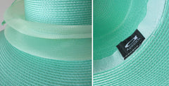 Mint Julep Wide Brim Green Straw Derby Hat - Bombshell Bettys Vintage