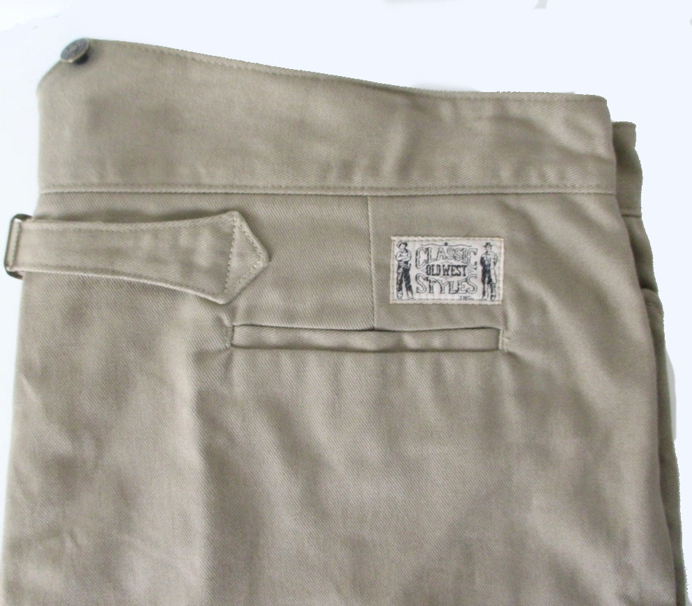 Men's Classic Old West Buckle Back Tan Trousers Pants 48 – Bombshell Bettys  Vintage