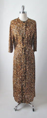 Vintage 60's Fredericks Of Hollywood Jungle Jersey Leopard Robe Dressing Gown S - Bombshell Bettys Vintage