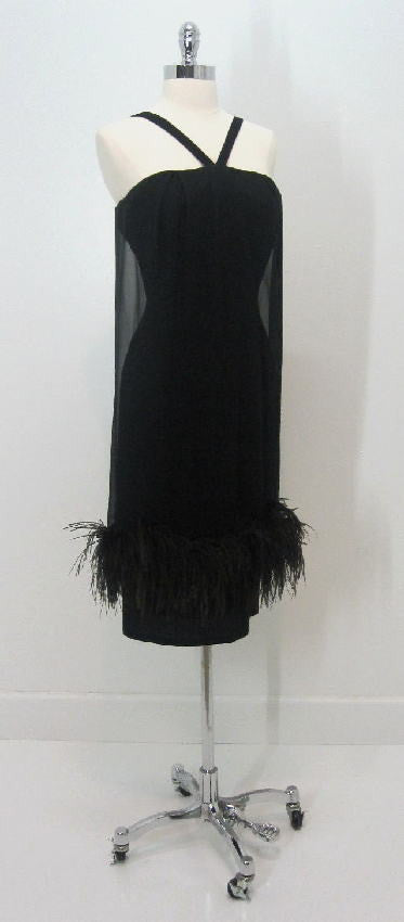 Vintage 50's 60's Bombshell Black Feather Sheath Cocktail Party Evening Dress Bombshell Bettys Vintage Vintage 50's 60's Bombshell Black Feather Sheath Cocktail Party Evening Dress Bombshell Bettys Vintage