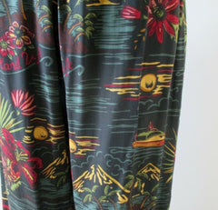 Vintage Kahala Hawaiian Drawstring Casual Capri Pants L - Bombshell Bettys Vintage